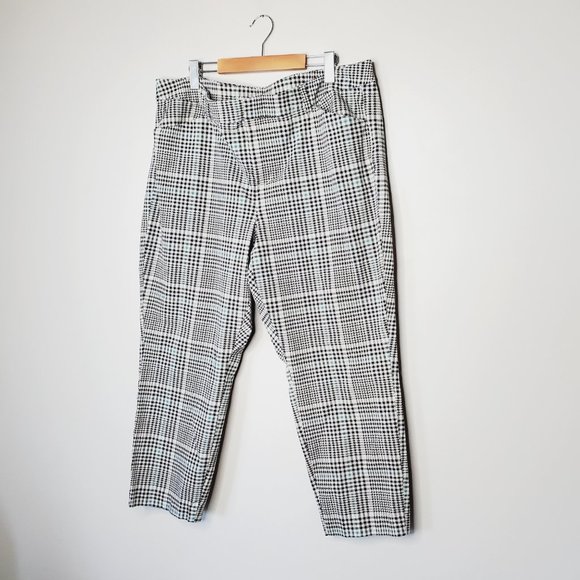 Old Navy Pants Pixie High Rise Slim Ankle Academia Plaid Preppy Stretch 20 - Picture 2 of 11